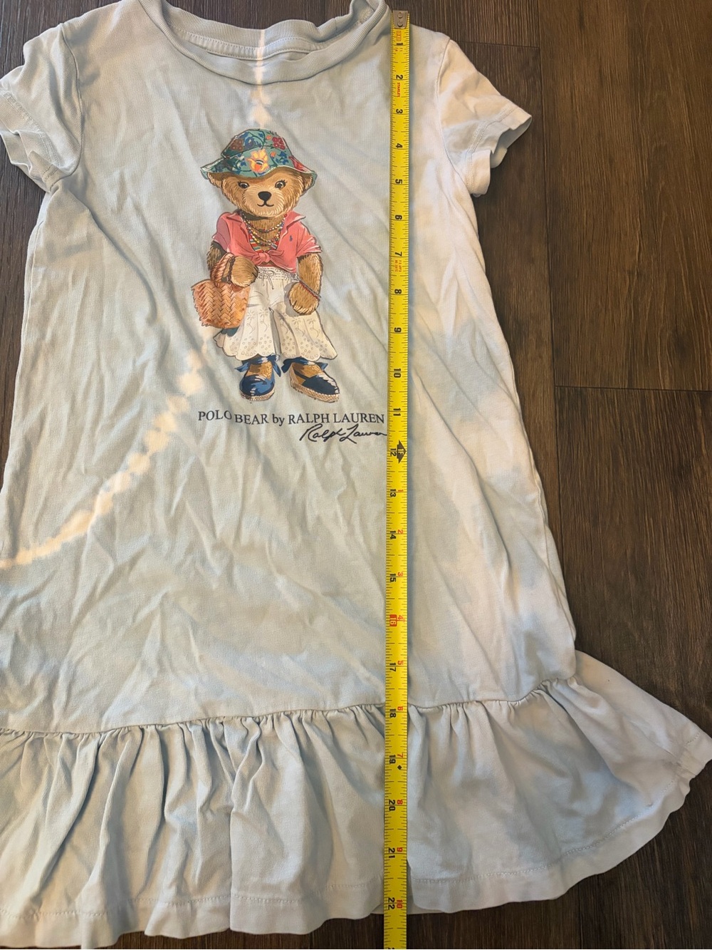 Polo Ralph Lauren Girls 5 Bear Blue Tie Dye Dress - Picture 3 of 5